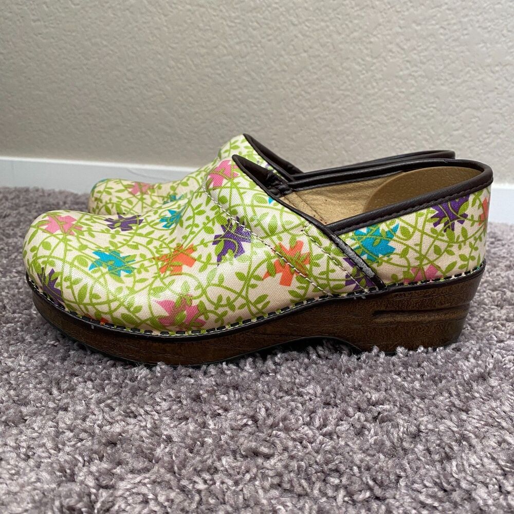 DANSKO Vegan Floral Pro Fabric Starburst Medical Nurse Mules Clogs Size 37/6.5-7 - Picture 7 of 12